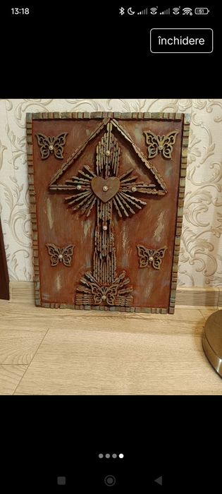 decorațiune de perete - cruce artizanală