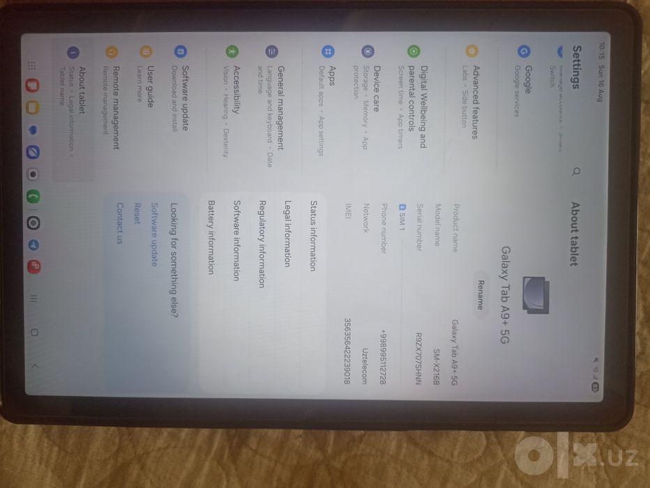 Samsung galaxy Tab a 9+ 5G