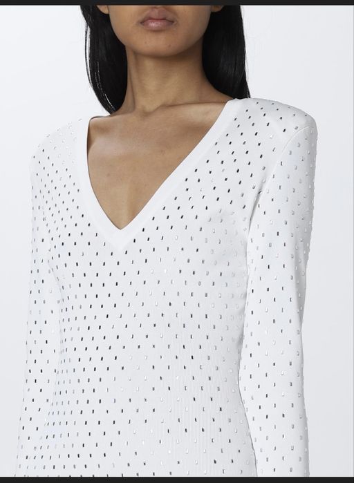 Рокля Elisabetta Franchi бяла с камъни