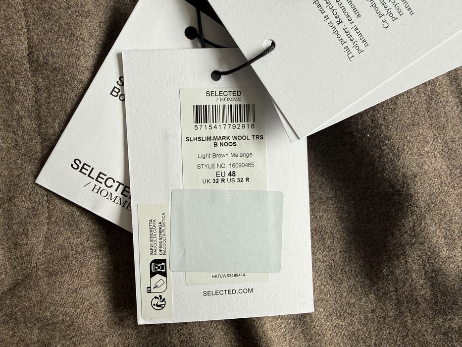 43% вълна Selected Homme Wool Trousers мъжки панталони - 32
