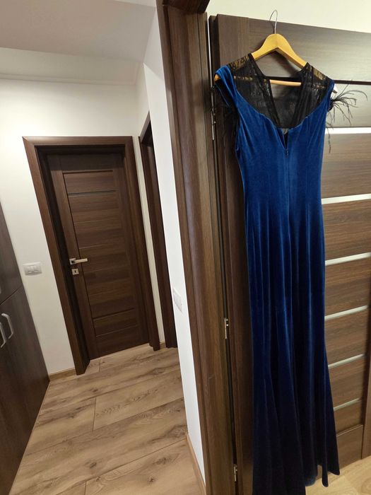 Rochie albastra catifea Nissa