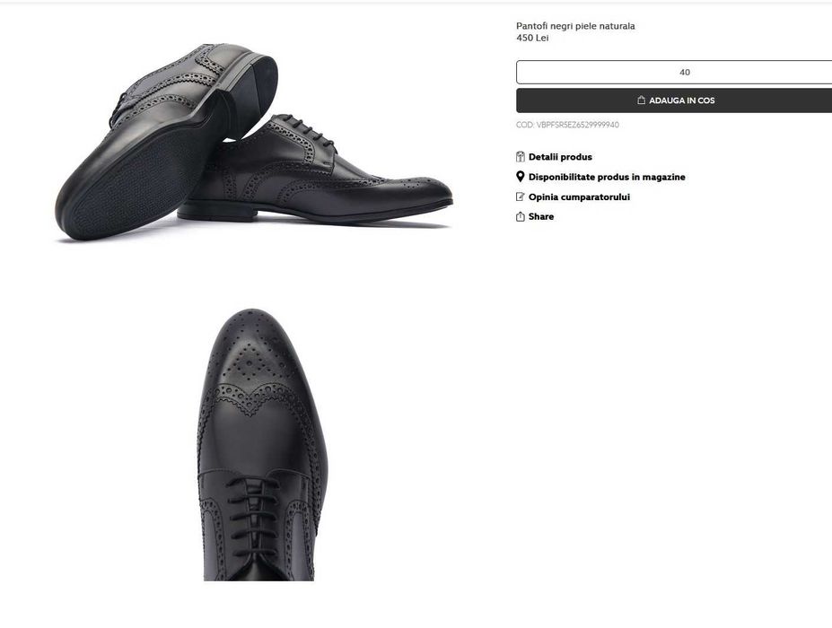 Pantofi eleganti evenimente barbați din piele naturala 41