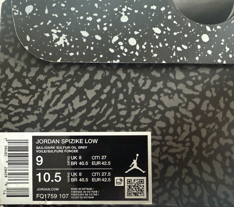 Jordan Spizike Low - ОРИГИНАЛНИ мъжки мaратонки - 44/28см