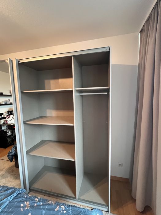 Dressing/Dulap 360/210/58 cm 3 usi culisante gri deschis/oglinda