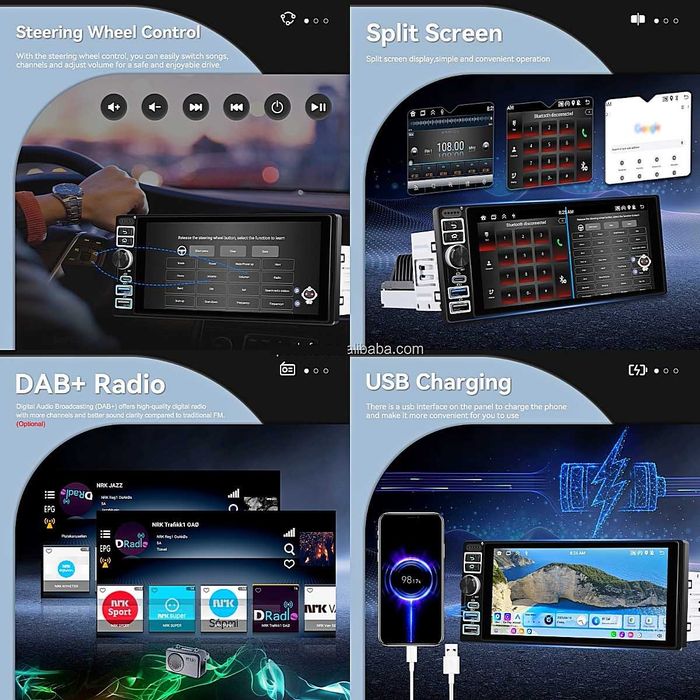 Мултимедия Android Auto Carplay единичен дин навигация кола автомобил