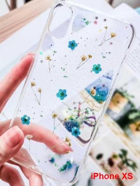 Силиконов кейс с истински цветя за iPhone