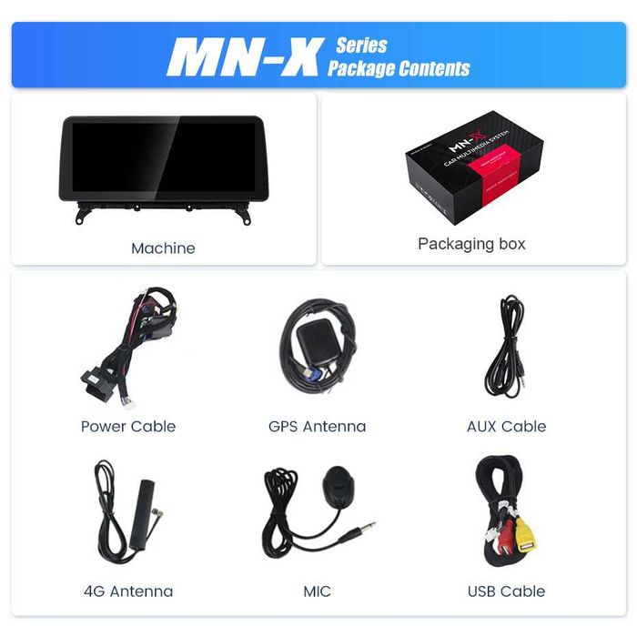 Navigatie Bmw X3 X4 F25 F26 4/8 GB RAM Android 14 Carplay SIM + Camera