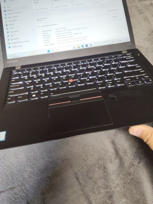 Laptop Lenovo Thinkpad T470S i5-7300u,8gb RAM ,ssd 128 GB  ambele baterii ok display 14 inch fhd Touchscreen