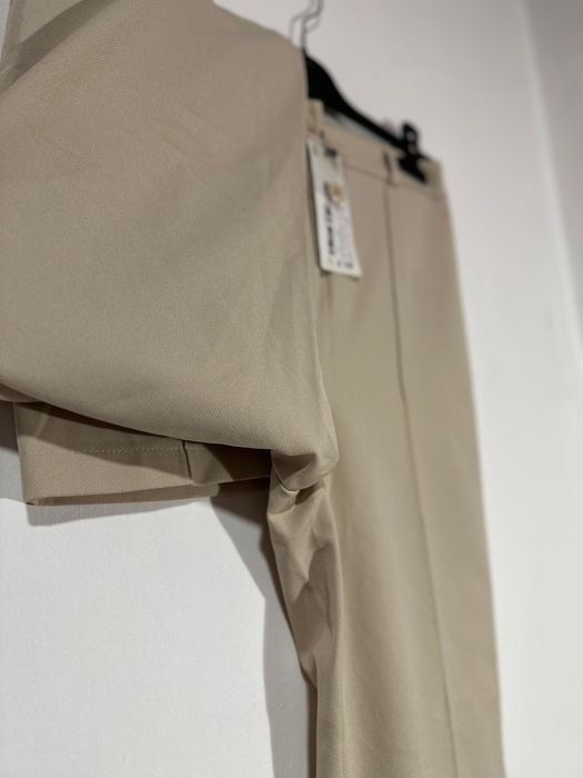 Pantaloni eleganți, de costum, pentru birou, crem, Trendyol, S (36)
