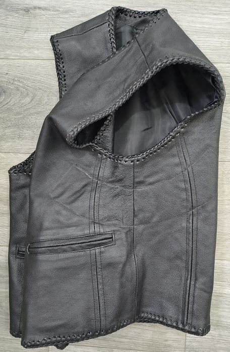 Vestă moto din piele naturală, * M