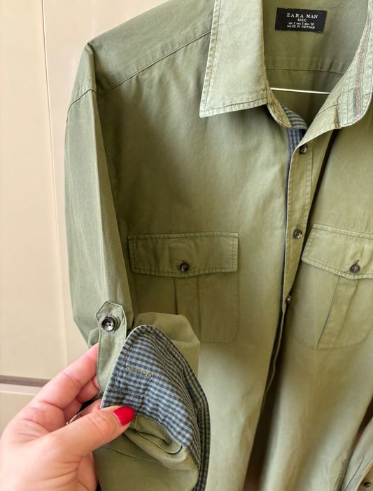 Cămasa casual kaki Zara