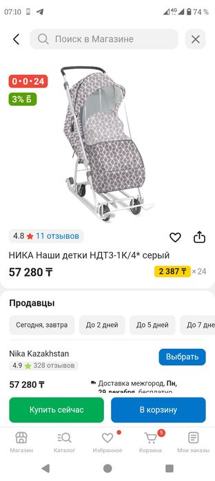 Санки-коляска Ника