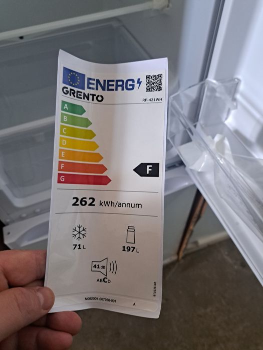 5 г.Гаранция нов хладилник с фризер  GRENTO RF421