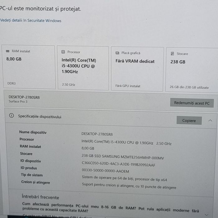 Microsoft Surface pro 3 256Gb