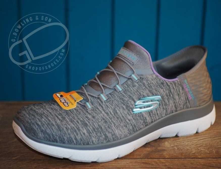 дамски спортни обувки Skechers Summits Hands Free Slip-ins в сив цвят