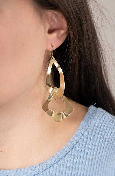 Сребърни висящи обеци, елегантни сребърни обеци, големи обеци