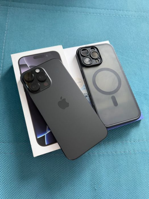 iPhone 16 Pro Max 256GB Black Titanium – IMPECABIL +husă +folie sticlă