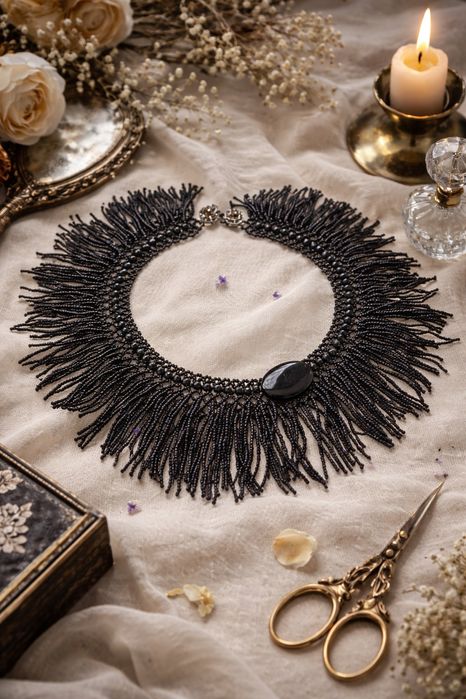 Колье "Мех" с агатом