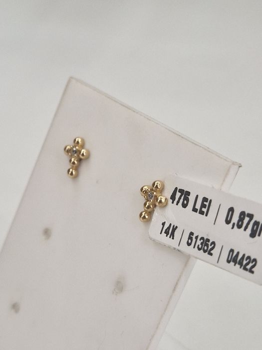 Cercei Aur 14k Greutate 0.87gr Garantie!#51352
