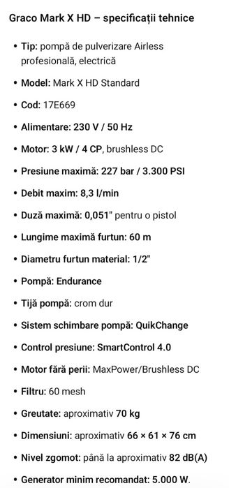 Pompă Graco MARK X HD