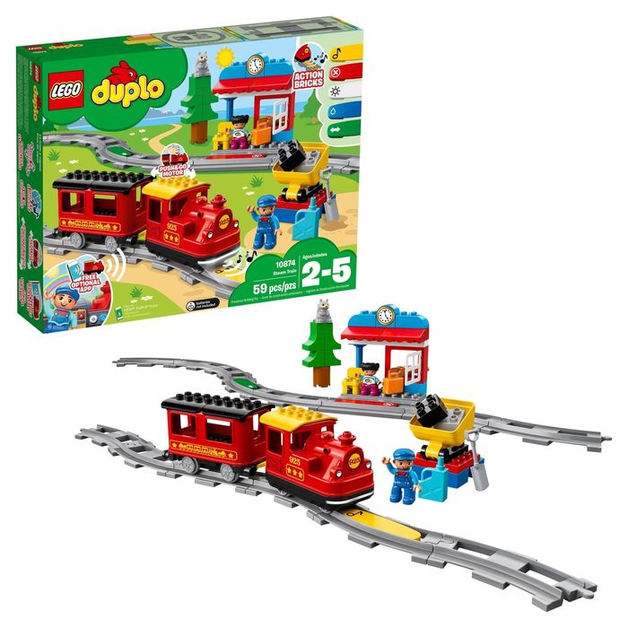 Set tren cu aburi Lego Duplo + 2 seturi de sine