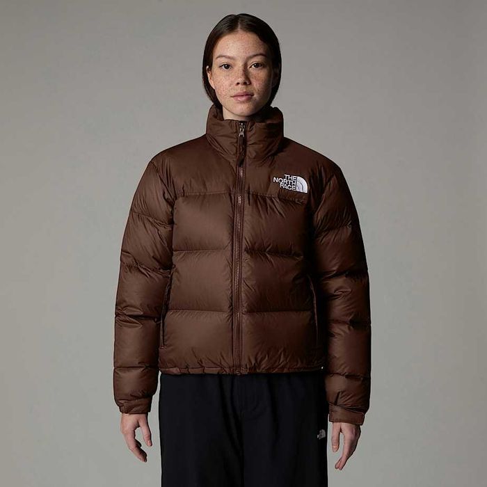 Винтидж Y2K Оригинално яке рр L The North Face Nuptse 700 (Кафяво / Пух)