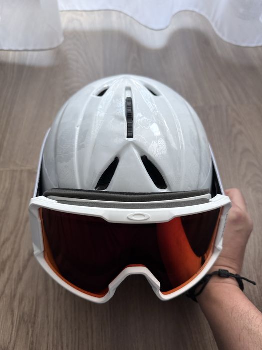 Ochelari ski Oakley Line Miner L Matte white Prizm + casca ski S/M