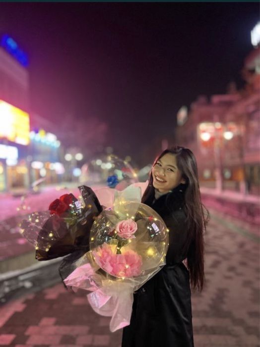 Оригинальные розы в шарике