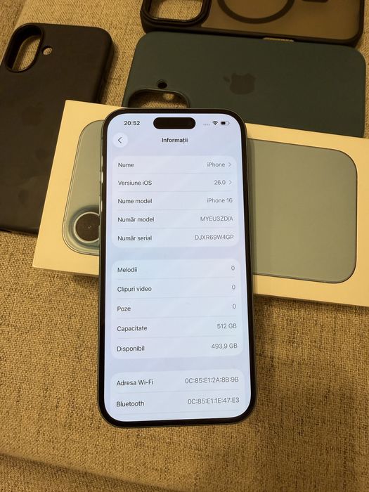 iphone 16 teal de 512gb in stare perfecta, ca NOU