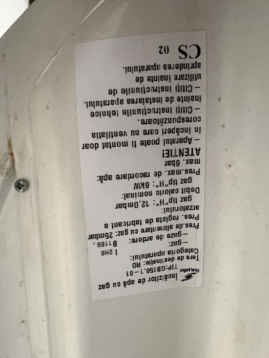 Boiler pe gaz - 150 litri