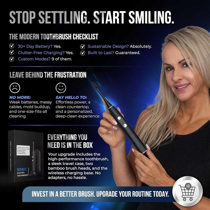 Електрическа четка за зъби, за избелване на зъби, 3 режима, калъф