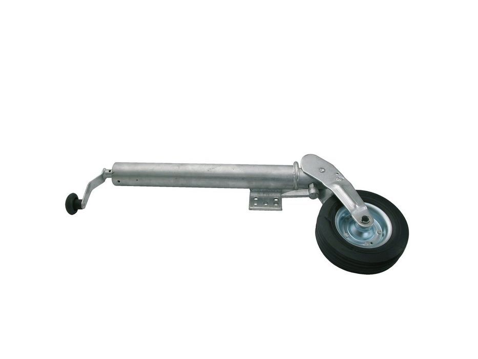 Roata de sustinere retractabila Carpoint pentru remorca, tub 60 mm, roata 200x60 mm din cauciuc plin, sarcina 250 kg, cu colier de fixare
