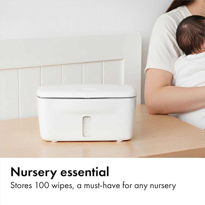 OXO TOT Perfect Pull Wipes Dispenser – Дозатор за влажни кърпички с тежка плоча, за използване с една ръка, сив