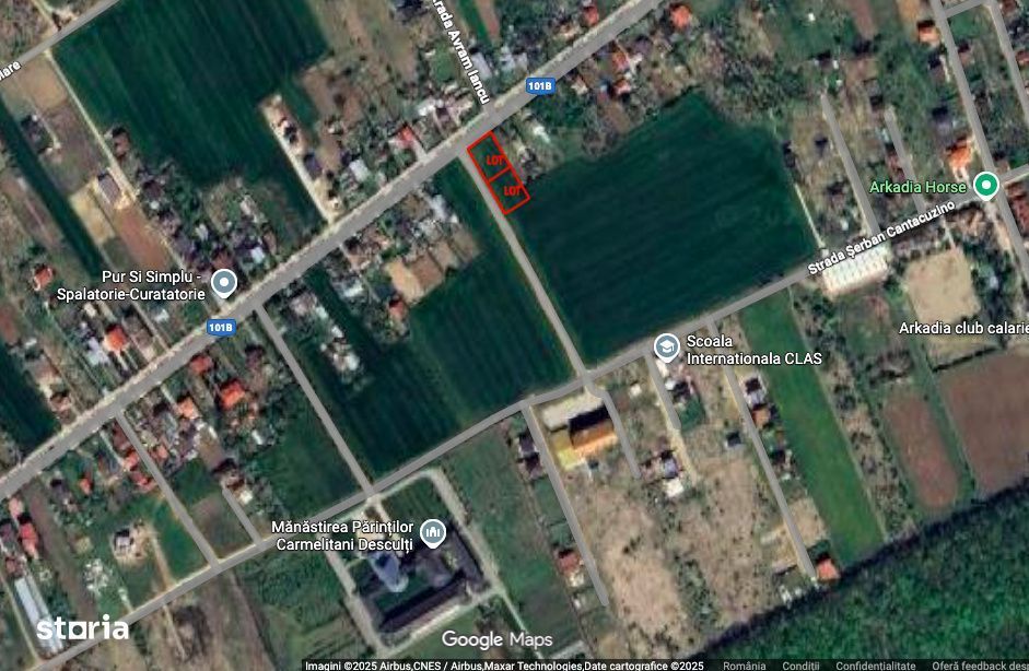 Teren de 785mp cu deschidere dubla 23/34m, strada principala Cioflicen