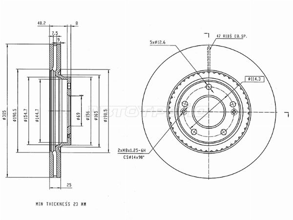 диск тормозной передний Hyundai Sonata