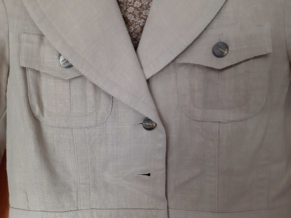 Шикозно Сако"КENSOL"! Луксозен Лен с ЗЛАТНА Нишка и Декорации!НОВО!№42