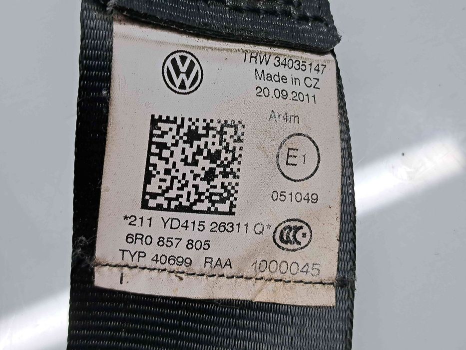 Centura stanga spate Volkswagen Polo (6R) [Fabr 2009-2016] 6R0857805