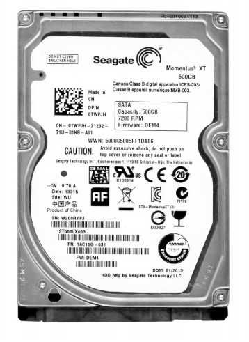 HDD hard disk laptop Seagate Momentus XT 500GB