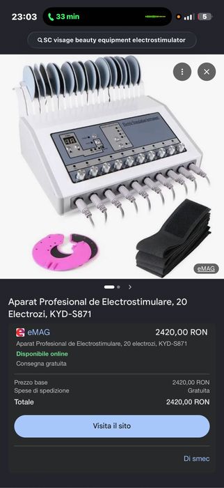 Aparat Profesional de Electrostimulare, 20 Electrozi, KYD-S871