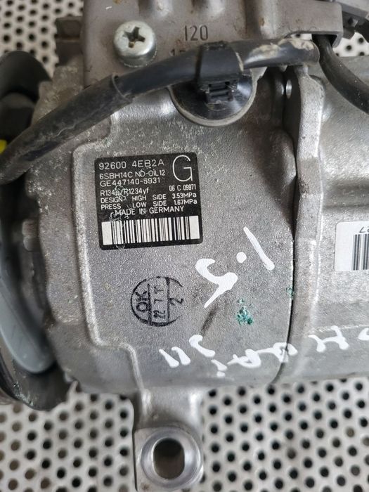 Compresor Clima AC Nissan Qashqai J11 Renault Kadjar 1.5 Dci Euro 6 Motor K9KU873 K9K873 Cod -4EB2A