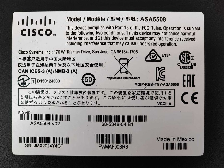 Firewall Cisco ASA 5508-X, cu Firepower Threat Defense  + SSD 128 Gb