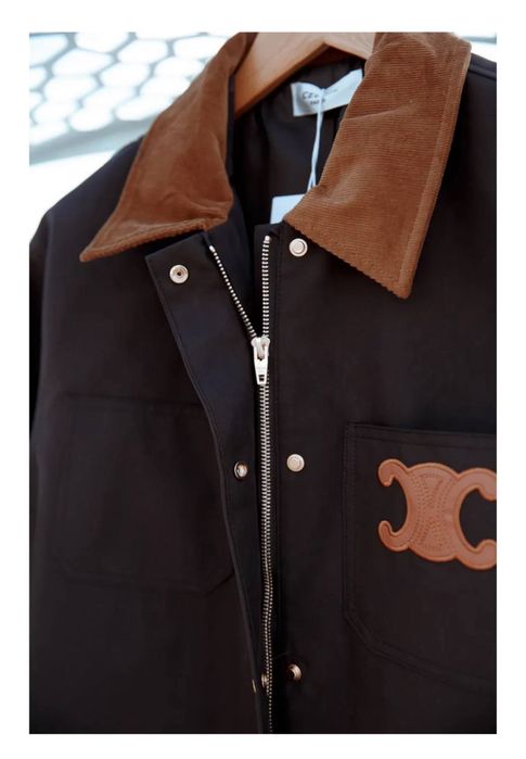 Ново яке в стил Barn / Workwear с акцентно лого и велурена яка – Размер L
