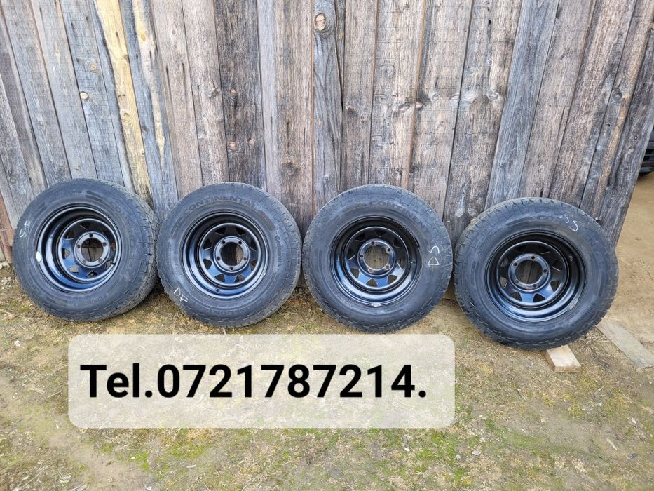Vând 4 buc. jante oțel cu cauciucuri 215/75/R15 Suzuki.