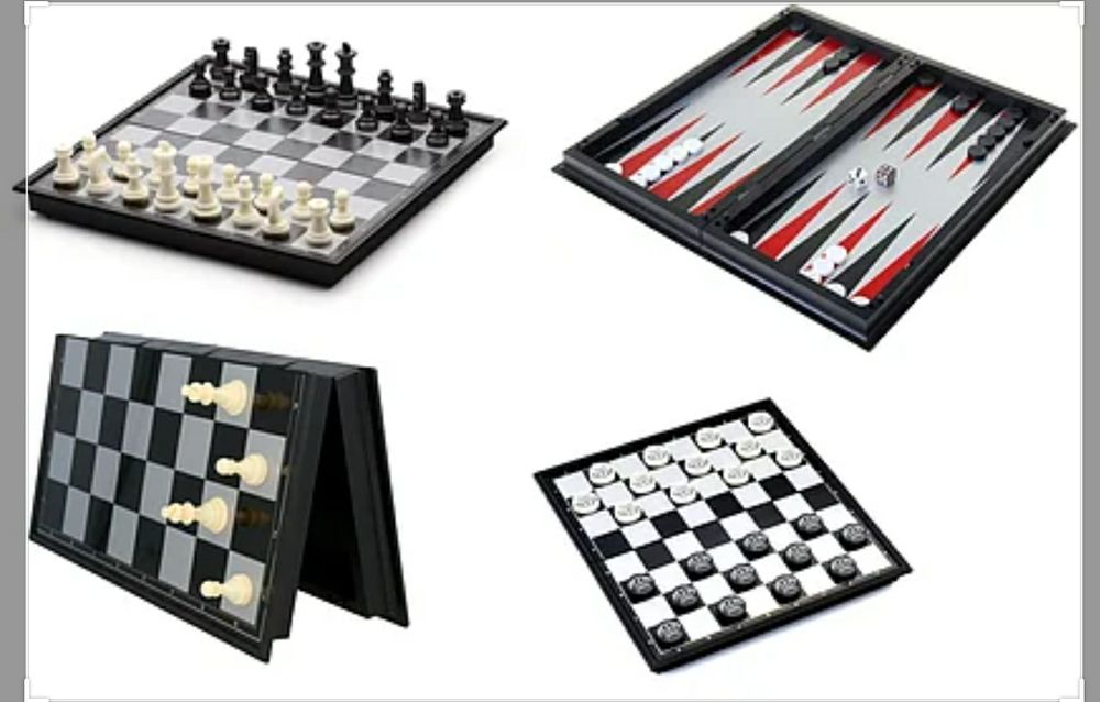 Шахматы 3 в 1, магнитные