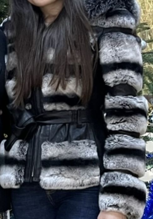 Vand  geaca cu blana naturala chinchilla rex, marimea xs-s