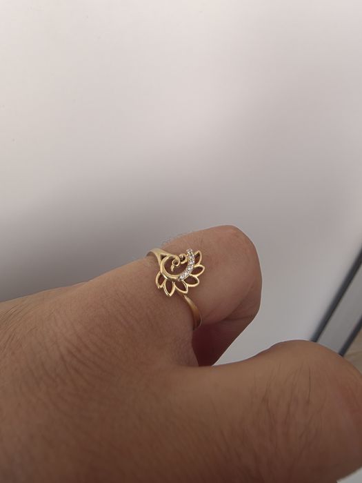 Inel dama din aur floare lotus, 14k 585, 2.02grame