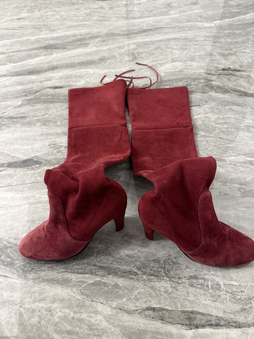 Сапоги ботфорты замшевые