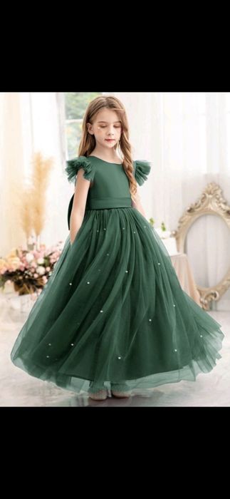 Нова рокля за повод 140 зелена и пепел от рози