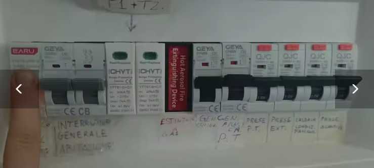 Dispozitiv de stingere incendiu tablou electric  .