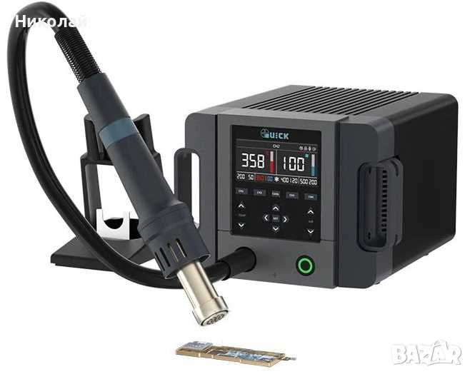Станция за запояване горещ въздух QUICK 861 Pro Smart, 1300W, 50–550°C, с цифров дисплей